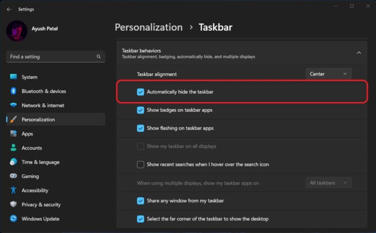 How To Automatically Hide The Taskbar In Windows Step By Step Guide