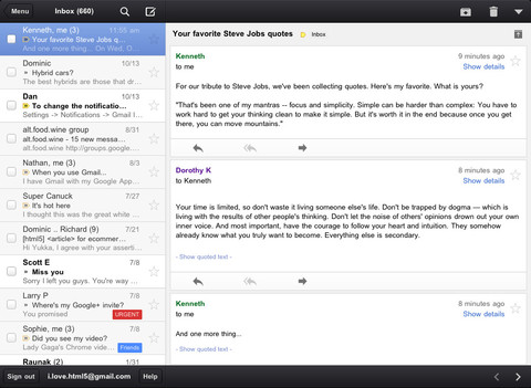 gmail app ipad