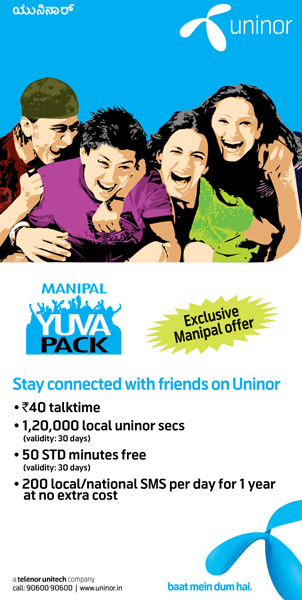 Uninor-Yuva-manipal-offer