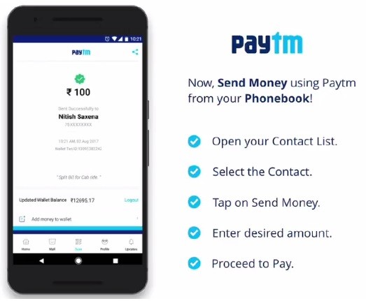 Paytm Users Can Now Send Money Directly From The Contacts App