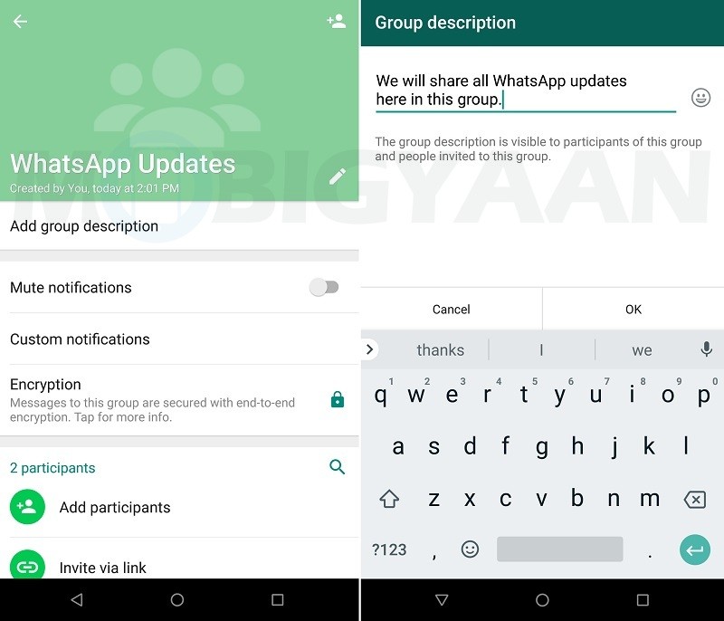 Latest WhatsApp Update Brings In Group Description Voice to video Call 