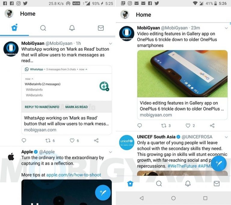 Twitter Updates Its Android App With A Bottom Navigation Bar