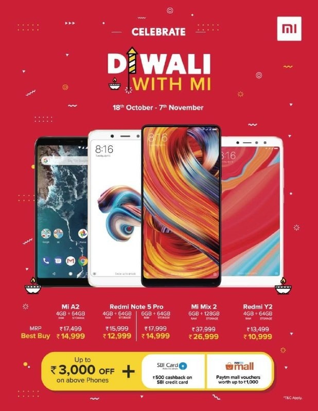 xiaomi diwali 2018 offers