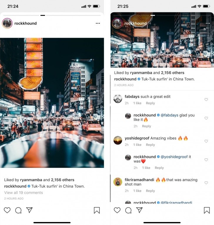 Instagram temporarily switched to a horizontal scrolling feed, freaked ...