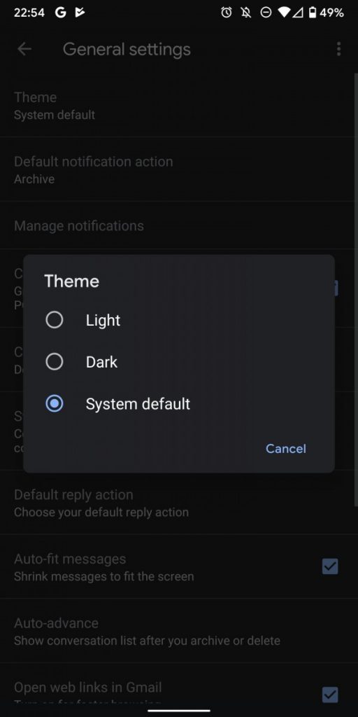 Google starts rolling out dark mode for Gmail on Android and iOS