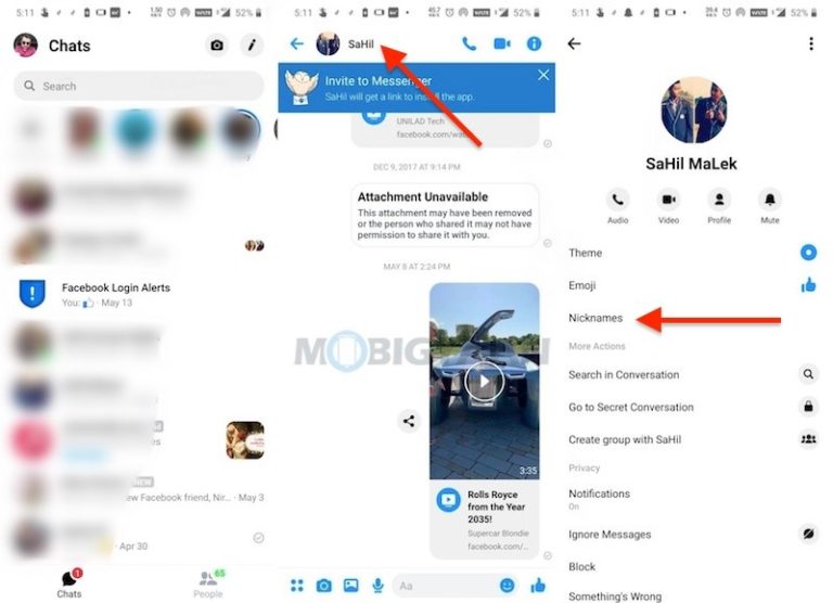 how to add nickname on facebook messenger