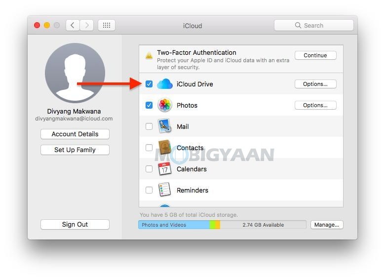 what is back to my mac in icloud settings