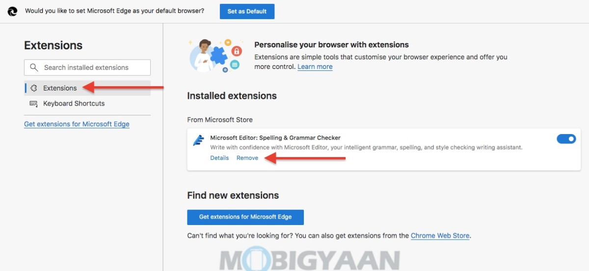 how to remove microsoft edge browser