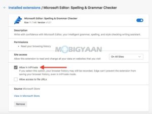 How to use extensions in Microsoft Edge's InPrivate mode