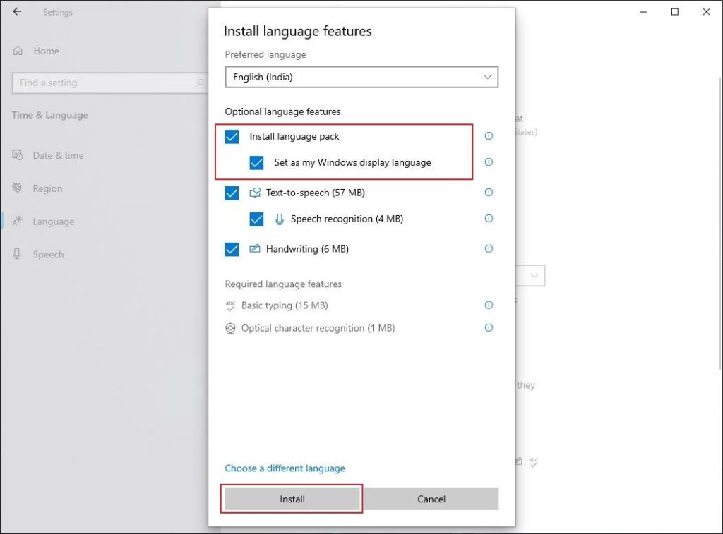 how to quickly change language on windows 10