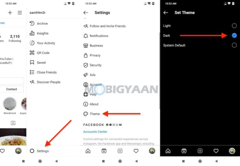 How to enable dark theme on Instagram