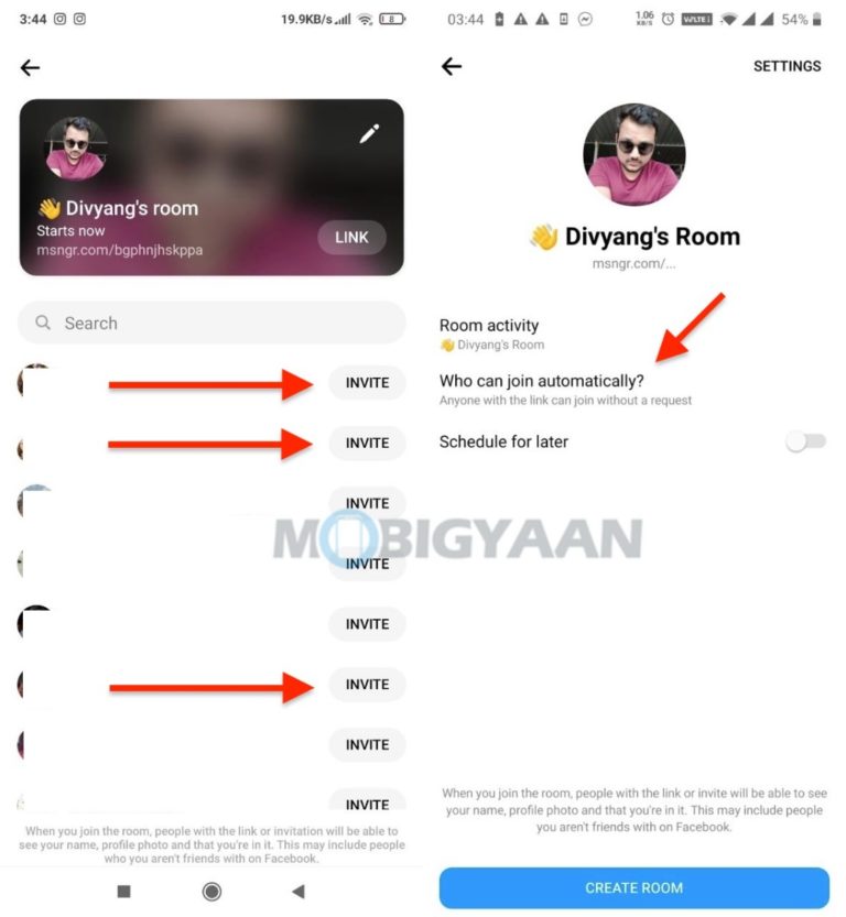 How to create rooms in Facebook Messenger for smartphones