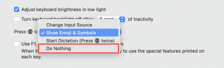 How to disable emoji shortcut for MacBook's keyboard