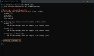 enable hibernation windows 10 cmd