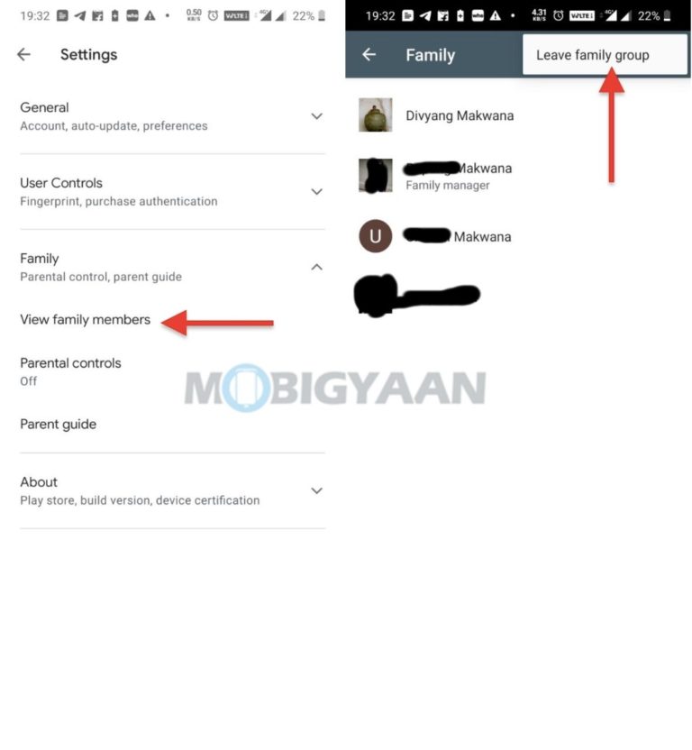 How to remove family members or family group from Google