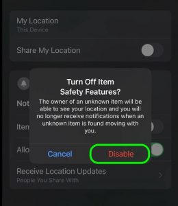 How To Disable AirTag Item Safety Alerts on your iPhone