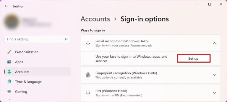 How to quickly and easily enable facial recognition on Windows 11