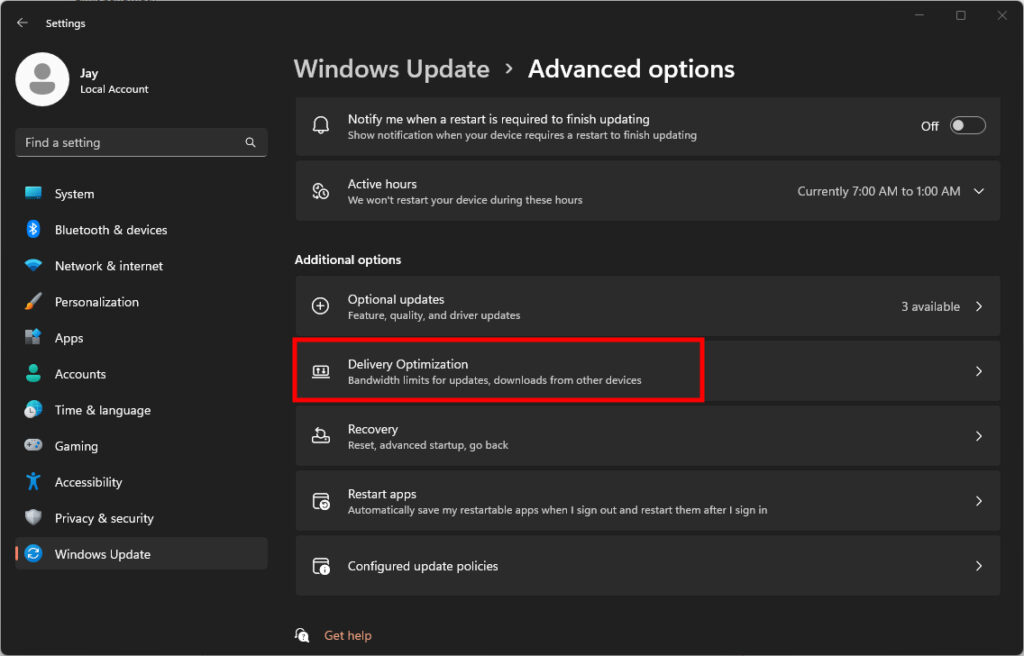 How to view Download and Upload statistics for updates in Windows 11