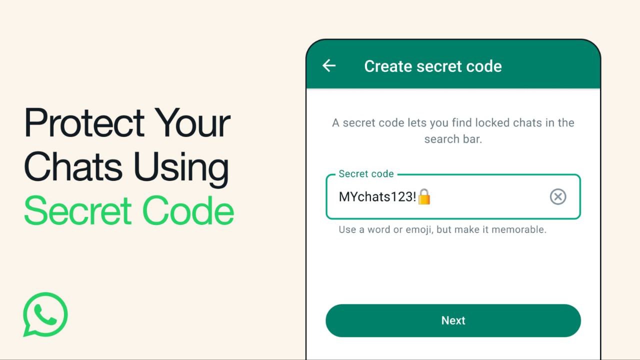 whatsapp chat sperren mit code