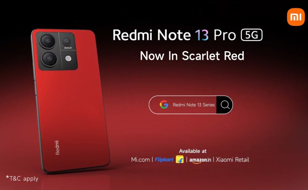 Redmi Note 13 Pro 5G Scarlet Red India Price
