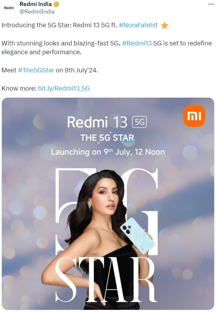 Xiaomi Redmi 13 5G India Teaser X Twitter
