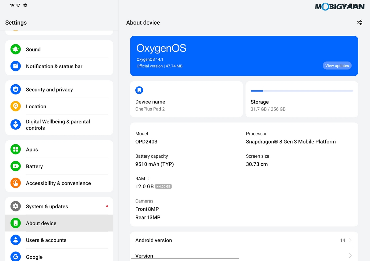 One Plus Pad 2 Review OxygenOS 14.1 1