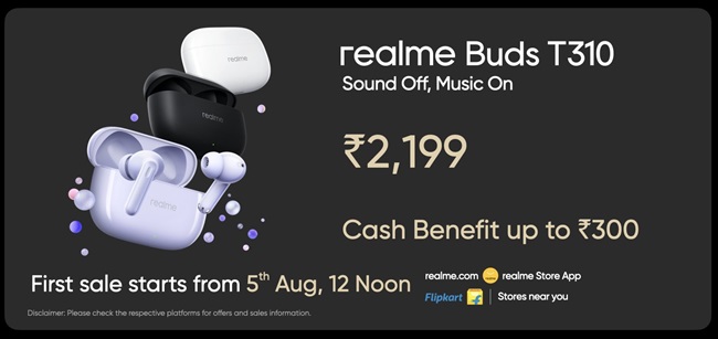 realme Buds T310 Pricing