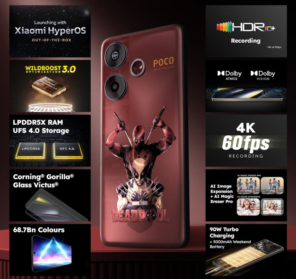 POCO F6 Deadpool Edition features