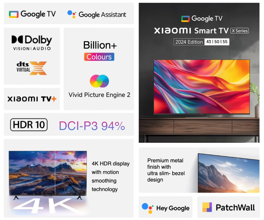 Xiaomi Smart TV X Series 2024 features