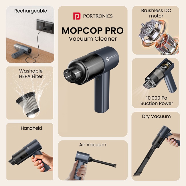 Portronics Mopcop Pro Specs