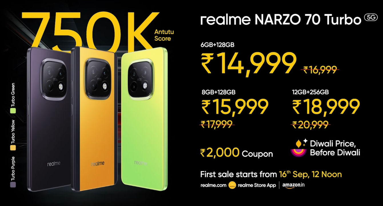 realme NARZO 70 Turbo 5G India launch offers 2