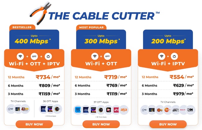 Excitel Cable Cutter Plan Hyderabad Nov 2024