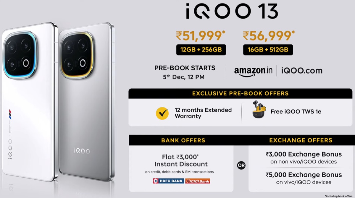 iQOO 13 India launch and pre booking offers