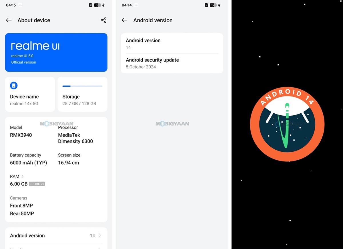 realme 14x 5G Review realme UI 5.0 About Android 14 1