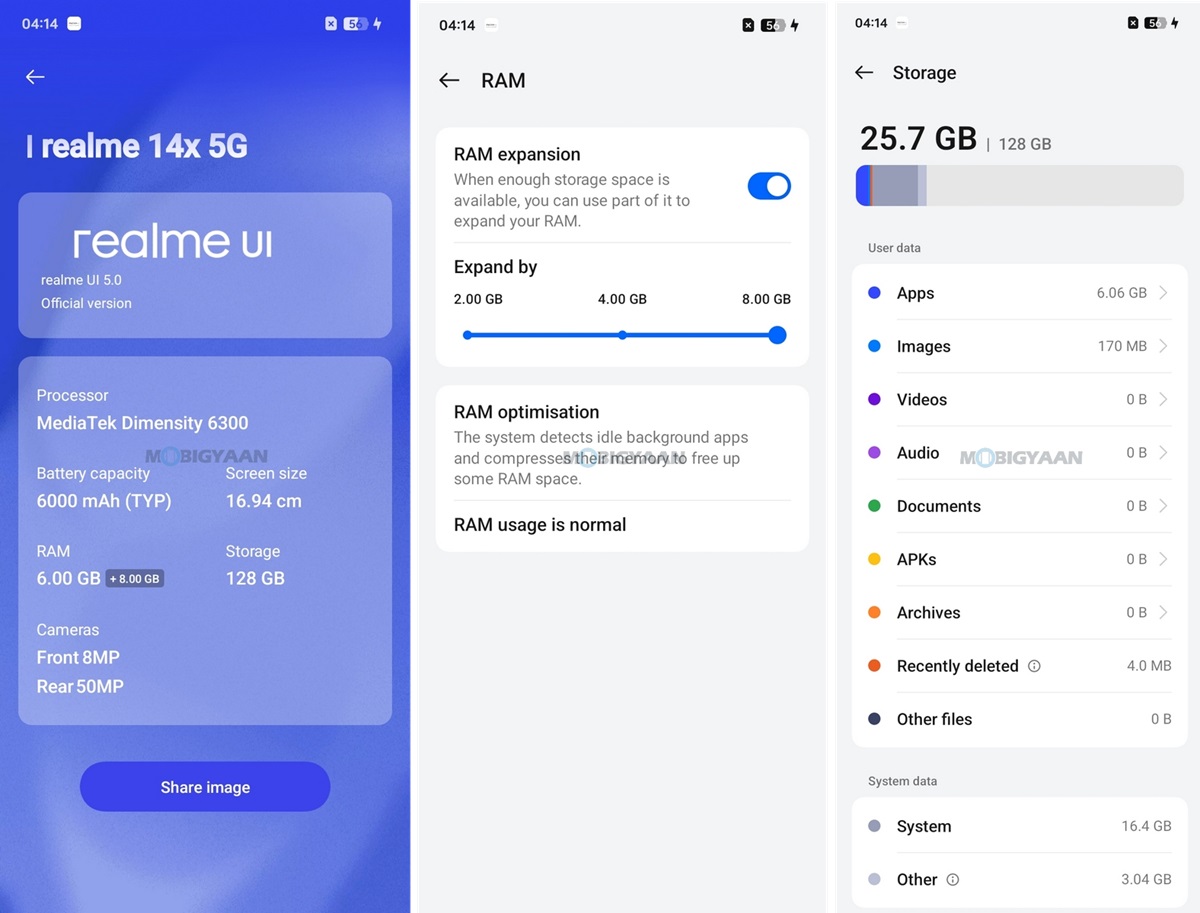 realme 14x 5G Review realme UI 5.0 About Specs