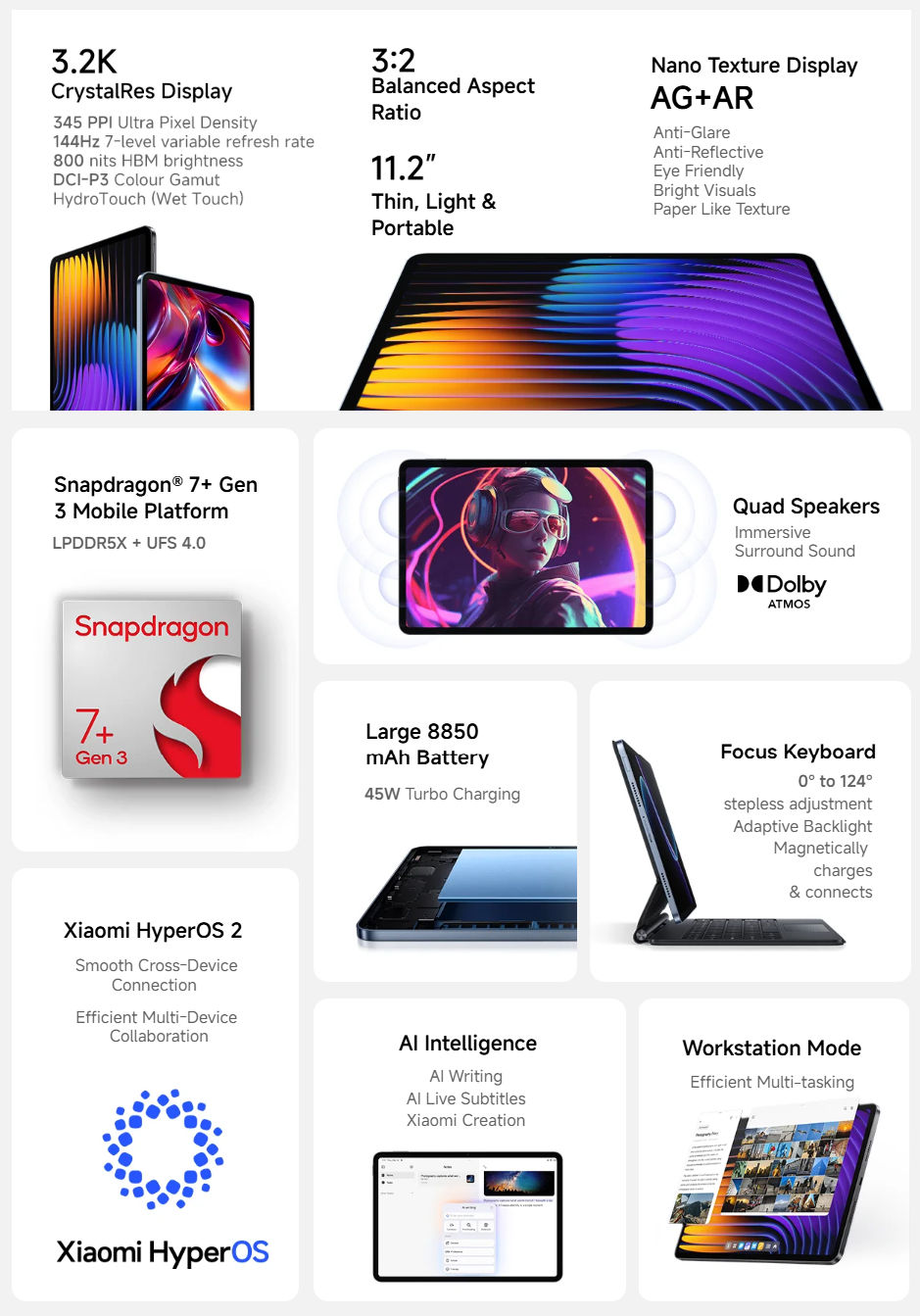 Xiaomi Pad 7 features