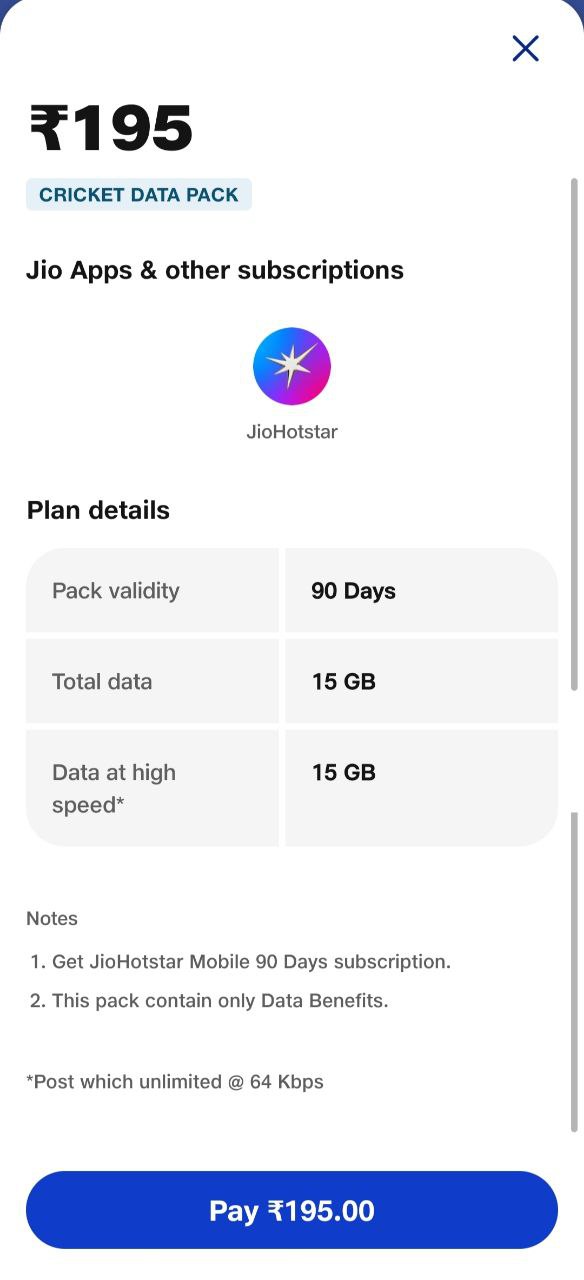 Jio ₹195 plan 1