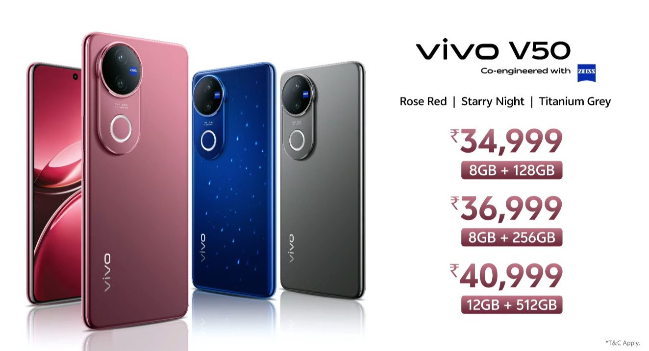 vivo V50 India price 1