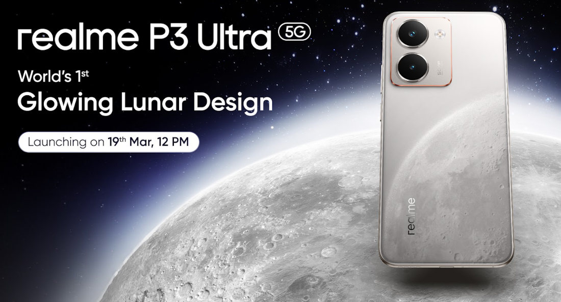 realme P3 Ultra Glow in the Dark Lunar Design